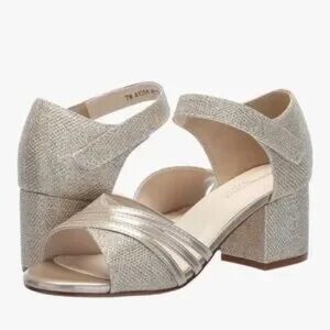 Elegant Silver Women's Block Heel Sandals